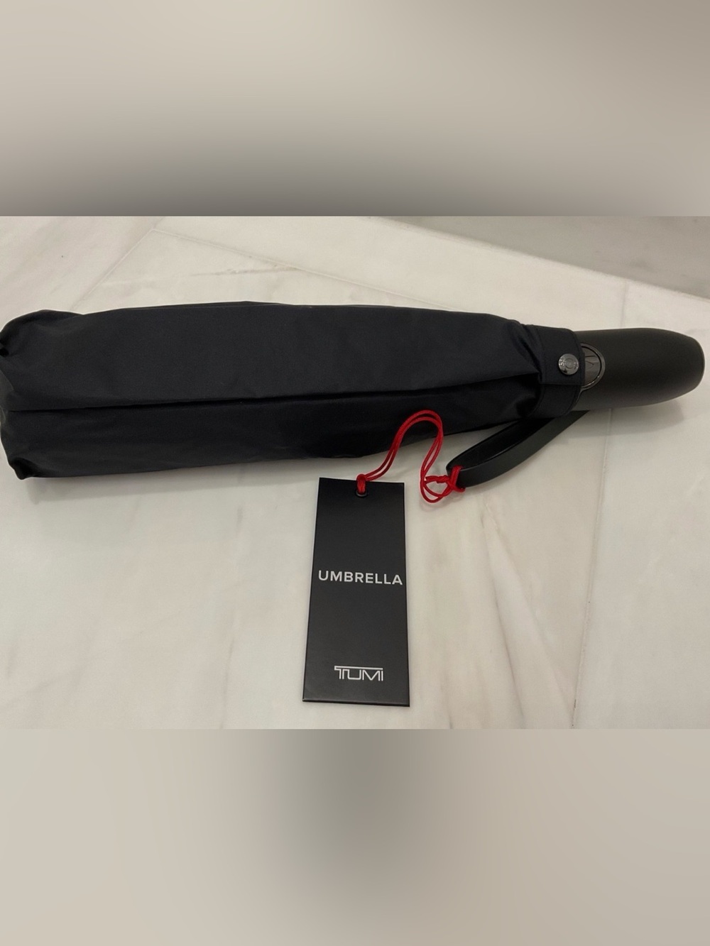 NEW TUMI 36.0” Medium LOGO Auto Automatic Open Close Umbrella - BLACK